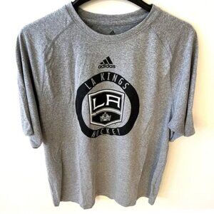 Men's Adidas LA Kings Gray Climalite Tee Shirt Size Large